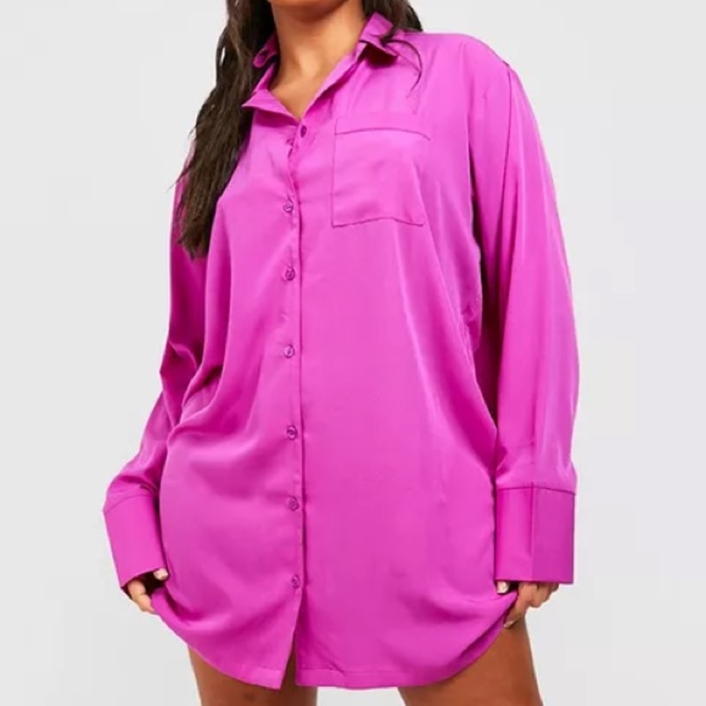 Pink and Gold chain Shirt Dress